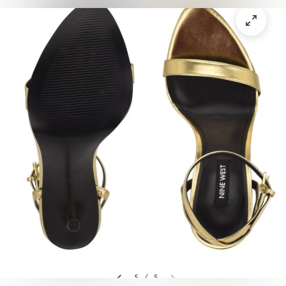 Nine West Reina Gold Strappy High Heel Sandals women’s size 7.5-NWT - Picture 4 of 6